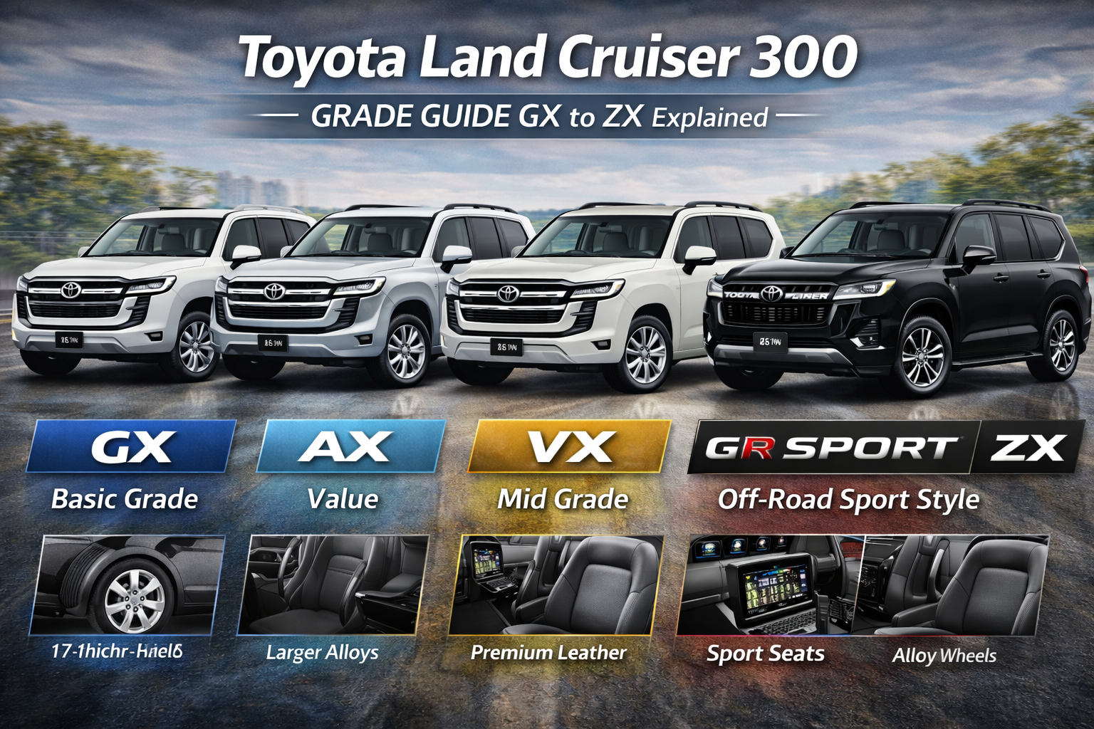 Toyota Land Cruiser 300 Grade Guide: GX to ZX Explained | JPChecker