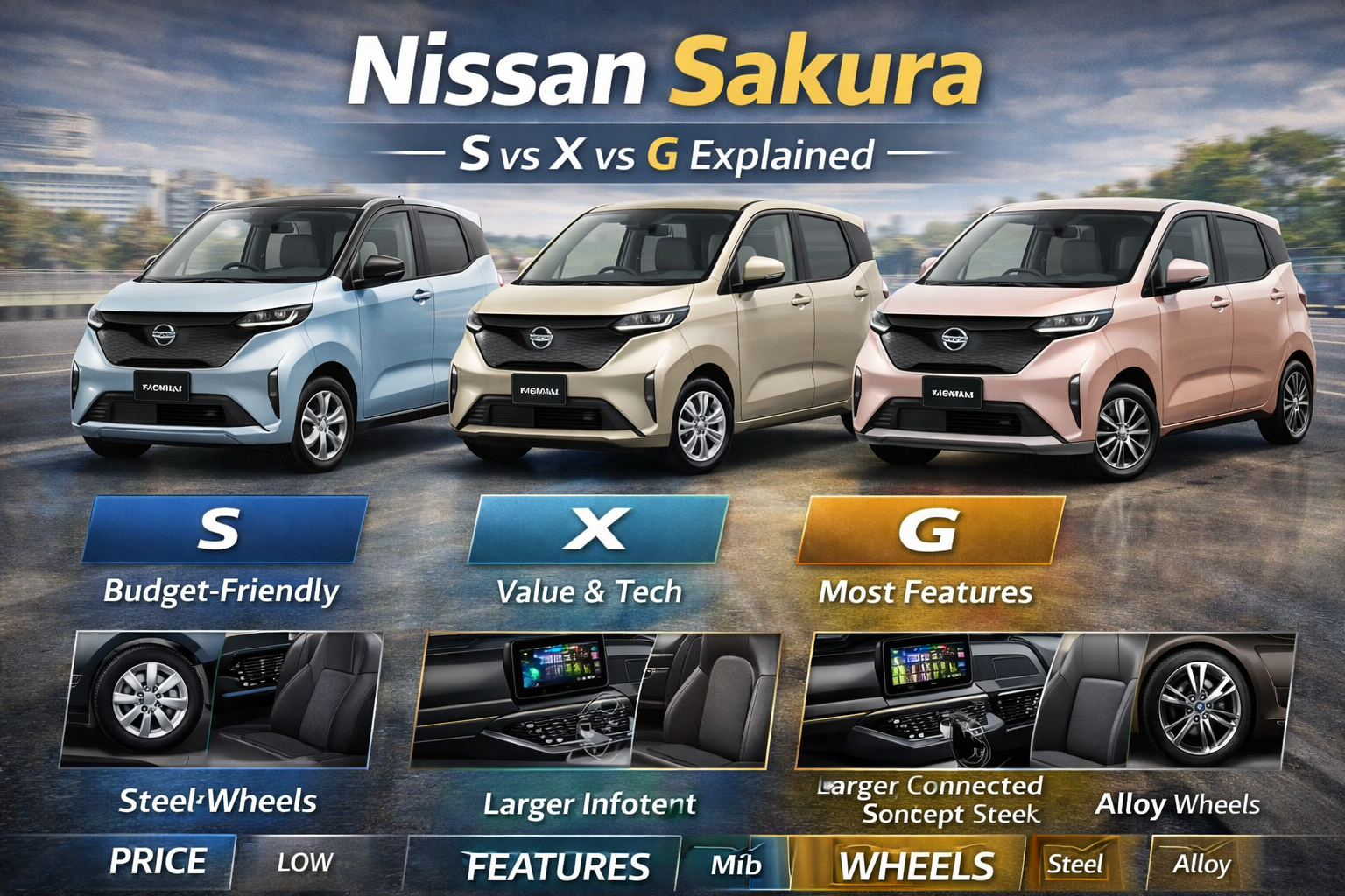 Nissan Sakura Grade Guide: S vs X vs G Explained