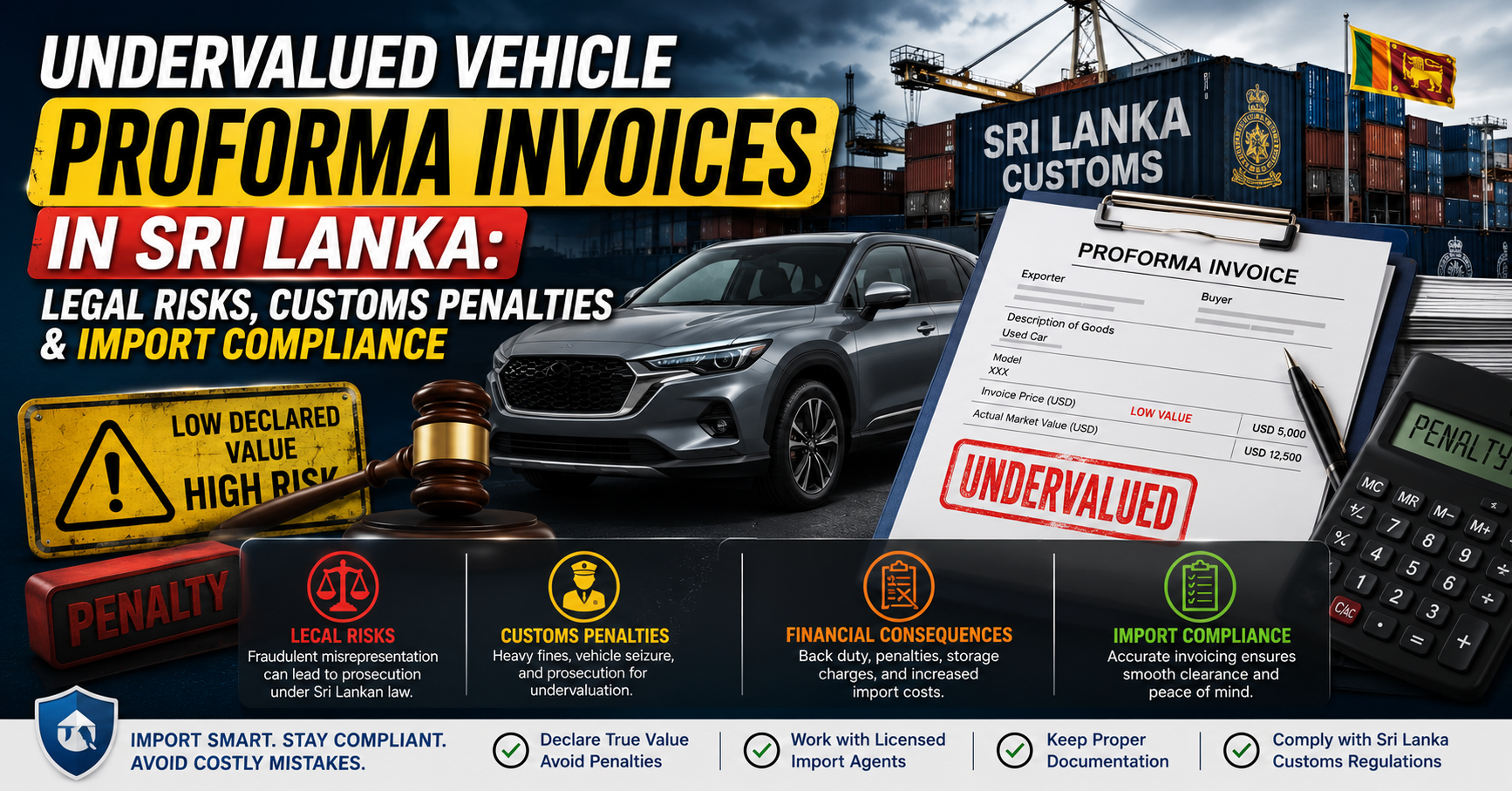 Undervalued Vehicle Proforma Invoices in Sri Lanka: Legal Risks & Customs Penalties