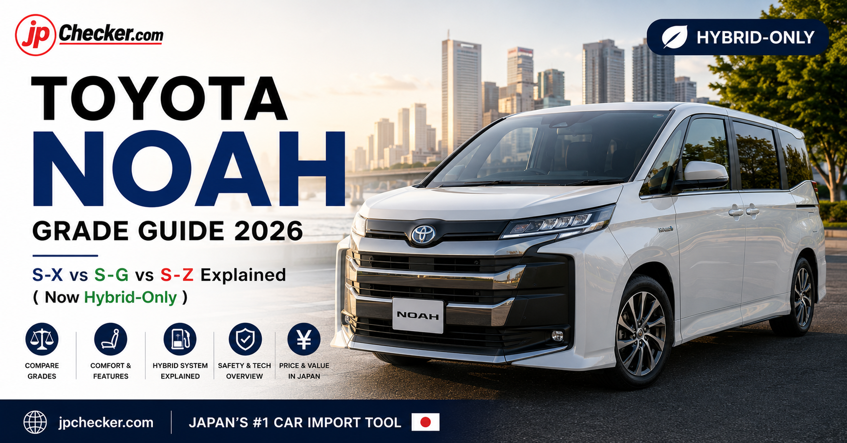 Toyota Noah Grade Guide 2026: S-X vs S-G vs S-Z Explained (Now Hybrid-Only)