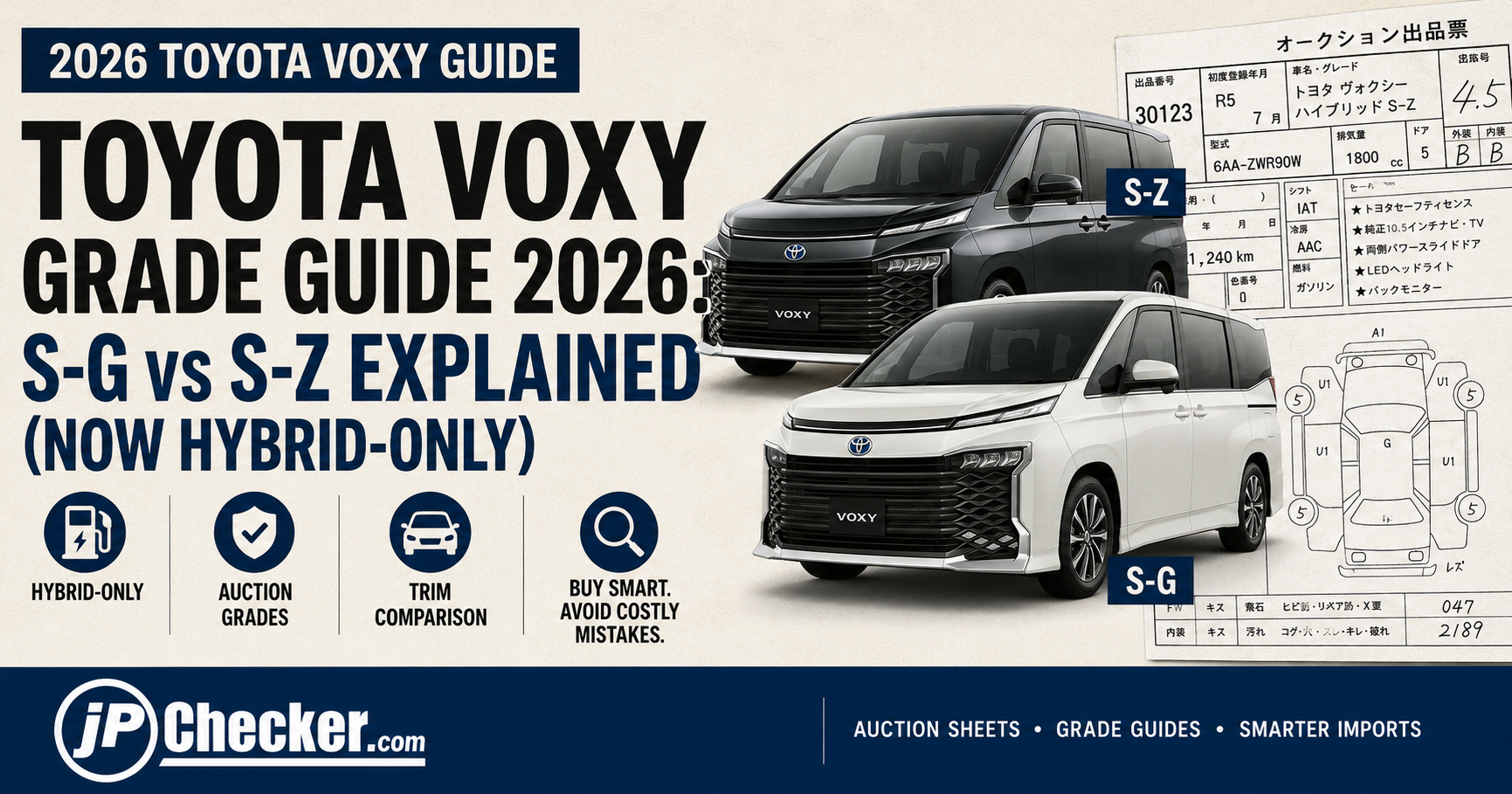 Toyota Voxy Grade Guide 2026: S-G vs S-Z Explained (Now Hybrid-Only)