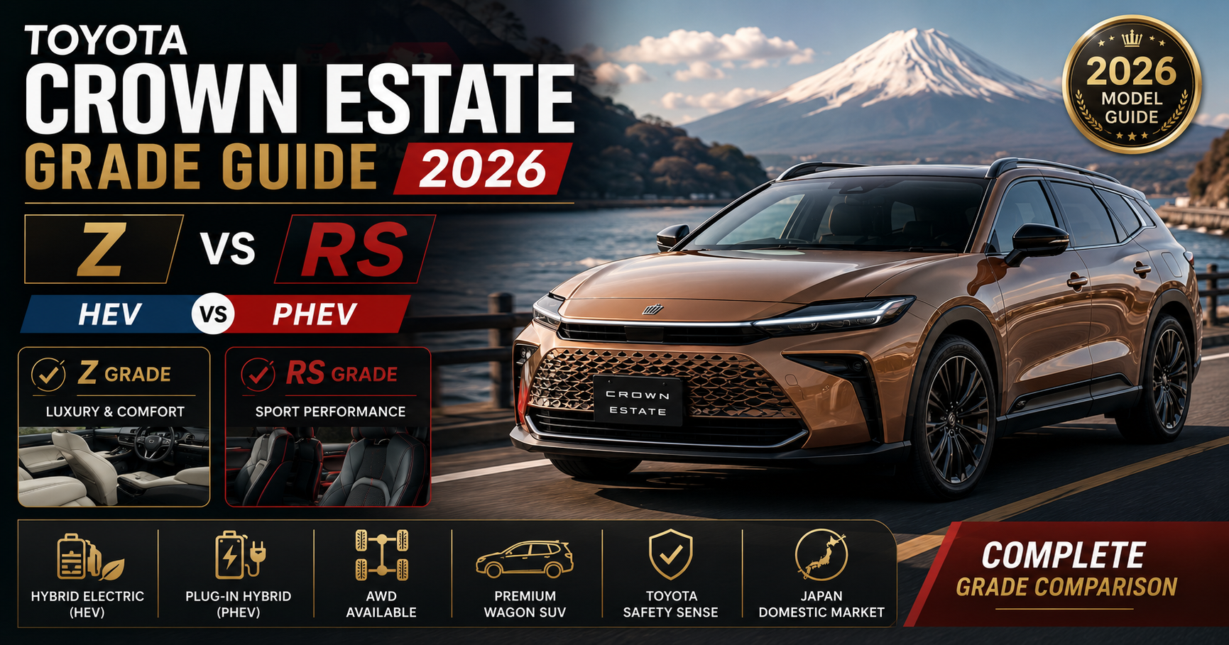 Toyota Crown Estate Grade Guide 2026: Z vs RS Explained (HEV vs PHEV)